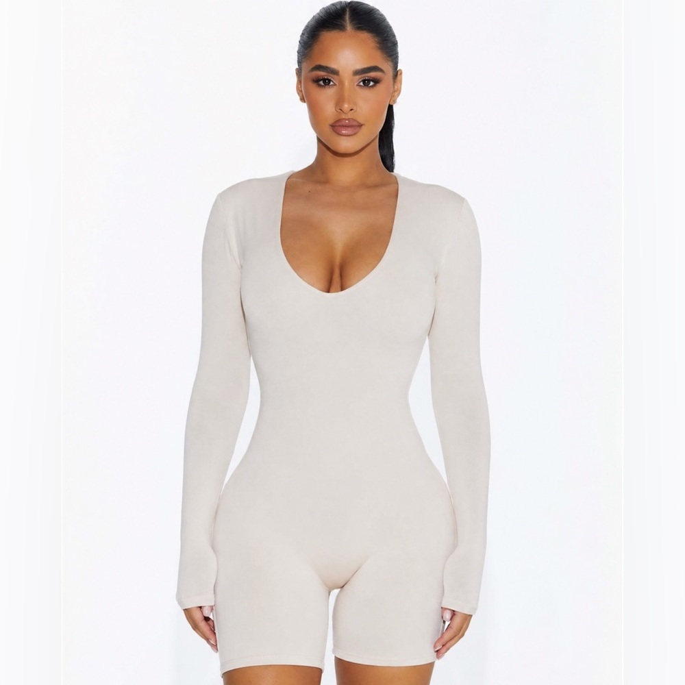 Naked Wardrobe V-ery Plunged Romper